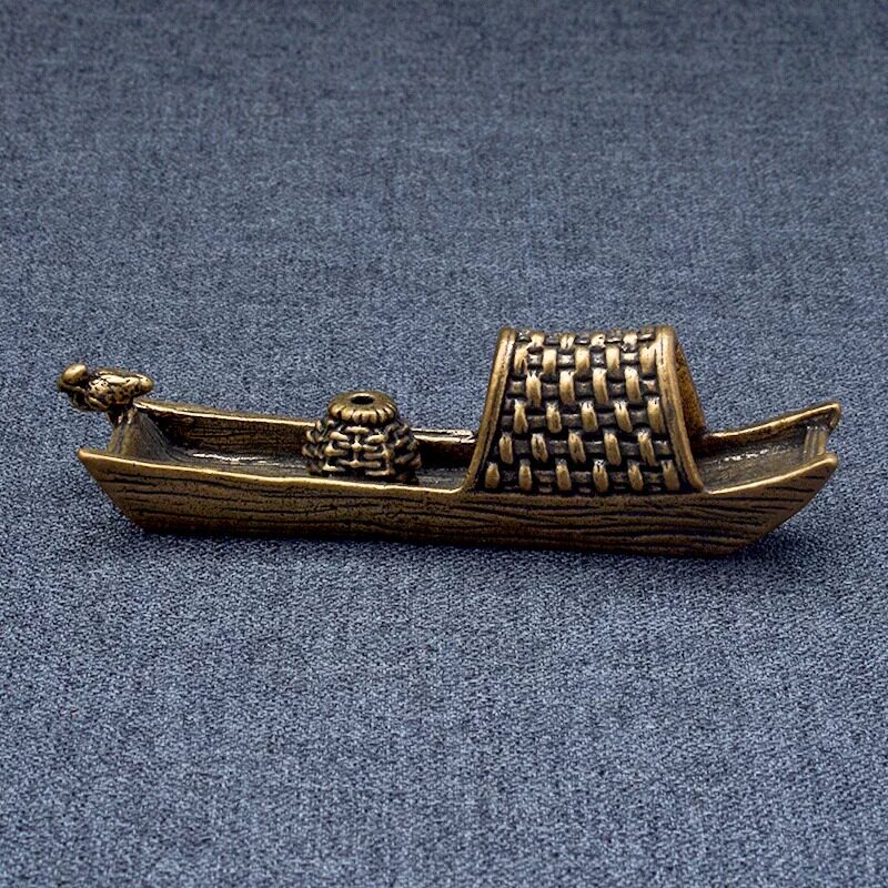 Distressed brass awning boat incense stick table decoration