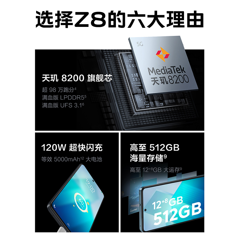 【3期免息 自营】vivo iQOO Z8新款5G智能手机屏幕千元机学生游戏vivo旗舰店官方正品