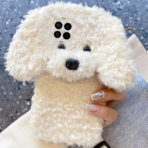 毛绒泰迪狗适用华为nova14ultra手机壳13pro秋冬12毛茸茸11se带10z挂绳9可8斜挎7i卡通4e可爱2plus毛毛2s硅胶 - 图2