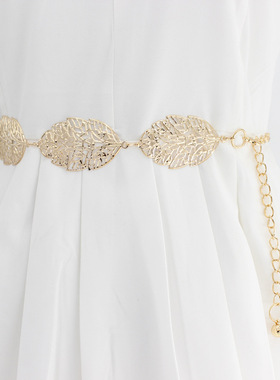 Fashion Simple Chain Belt Women Lady High Waist Gold Belts W