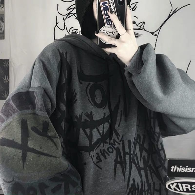 FERNAN Goth Sweatshirts Women Grunge Japan Style Anime Hip H - 图1