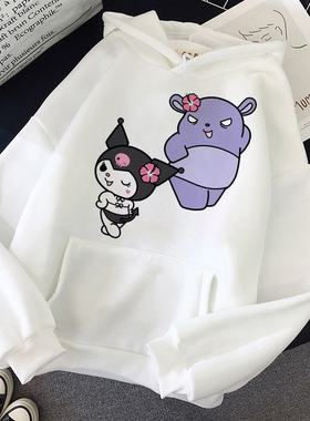 Kawaii Cartoon Graphic Print Hoodie Tee Harajuku Aesthetic W