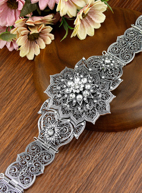 Sunspicems Gold Silver Color Moroccan Caftan Belt For Women