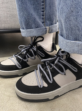 Chunky Lace Up Men Sneakers Zapatillas Mujer Light Flat Shoe