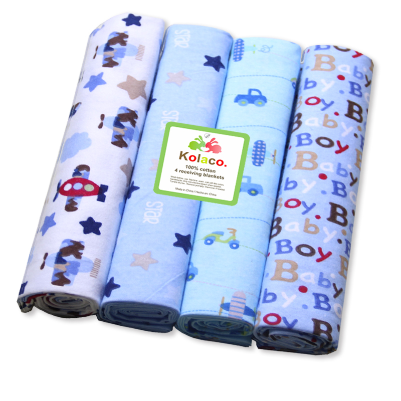 76*76 4Pcs/Lot Muslin Cotton Flannel Baby Swaddles Soft Newb - 图3