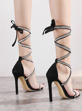 2021 Summer New Gladiator Women Sandals Fashion Black Ankle