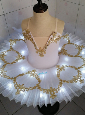 Girls Led Light Professional Ballet Tutu Glow Ballerina Ball