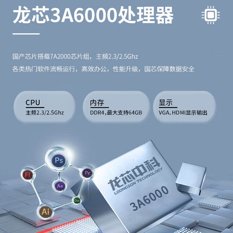 GITSTAR集特 国产化龙芯3A6000+7A2000台式机商用电脑主机GPC-100带显示器GM9-3003主板,淘宝优惠券,粉丝福利购,淘宝优惠卷