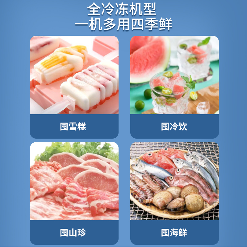 荣事达一级能效立式冰柜家用抽屉全冷冻冰箱小型母乳储奶保鲜冷柜