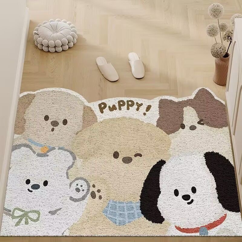 卡通丝圈地垫可爱小狗进门入户玄关蹭土脚垫大门口耐脏门垫可裁剪,淘宝优惠券,粉丝福利购,淘宝优惠卷