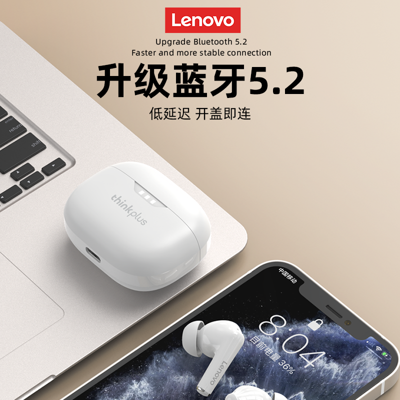 联想蓝牙耳机真无线降噪运动高音质2025新款适用苹果小米正品女士