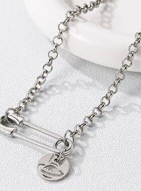 NG星球别针吊坠钛钢项链女款秋冬