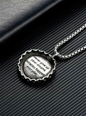 NG可口可乐瓶盖吊坠钛钢项链男士