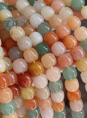 天然金丝玉东陵玉混穿老型珠散珠diy手串项链锁骨链饰品配件材料