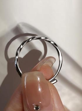 s925镀银开口素圈戒指高级感女时