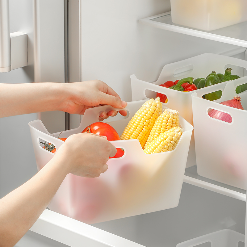 食品级果蔬分类整理神器厨房手提冷藏保鲜菜篮软质塑料冰箱收纳盒 - 图0