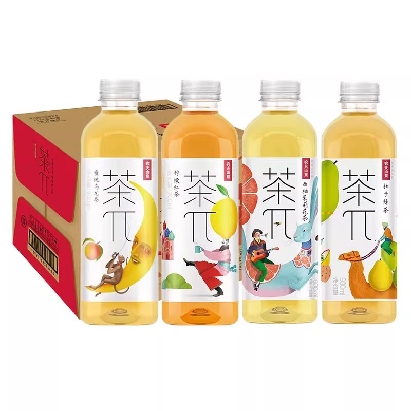 农夫山泉茶派π茶兀900ml*12整箱蜜桃乌龙茶西柚茉莉花茶果味饮料 - 图3