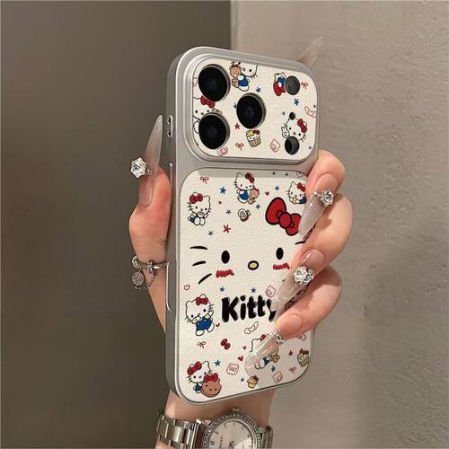 壳乙 小熊腮红Kitty猫适用iPhone17PROMAX手机壳16/15/14/13皮纹12 - 图0