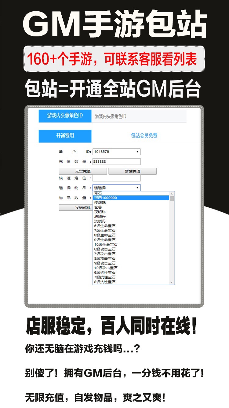 GM手游包站gm后台游戏软件平台安卓无限元宝非破解单机版手机联网 - 图2