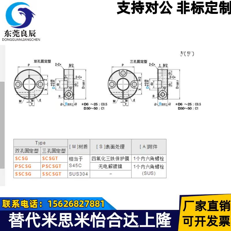 固定环 开口型沉孔双孔固定型/沉孔三孔固定型SCSG PSCSG SSCSG - 图0