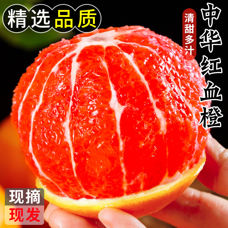 正宗中华红秭归血橙新鲜应季水果手选榨汁大褚爱脐果橙子整箱包邮