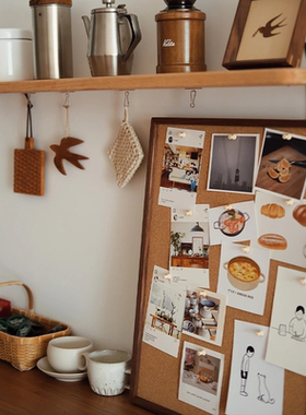 咖啡角布置美式复古咖啡烘焙海报贴毛毡板背景板软木板创意摆台