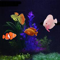 Luminous fake fish can float simulation for swimming fluorescent fish tank building with small goldfish soft glue color decorations aquarium