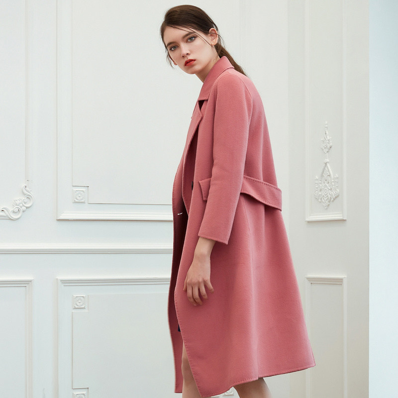 艾格双面2022秋季新款中长款呢大衣 艾格旗舰毛呢外套