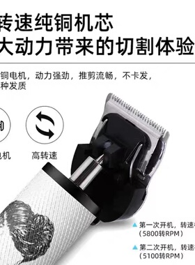 雕刻电推剪专业发型师0刀头刻痕油头推剪发廊修边推白雕刻电推子