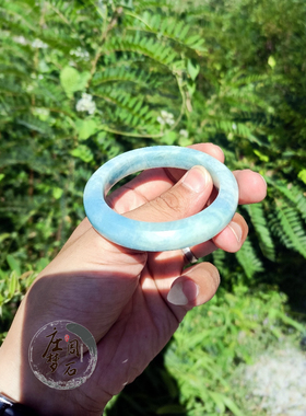 庄周梦石 蓝天白云六方棱镯内蒙古佘太翠佘太玉天然玉石手镯精品