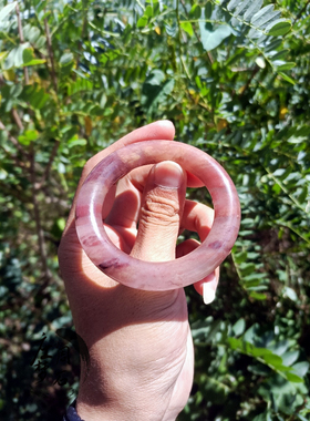 庄周梦石佘太翠 紫罗兰酒渍玫瑰天然玉石手镯精品内蒙特色玉镯