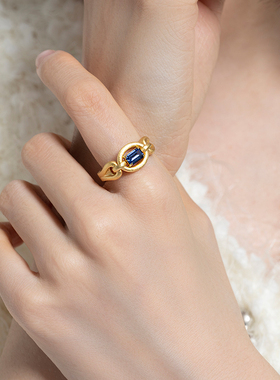 jcj时装珠宝金色拉丝彩色戒指