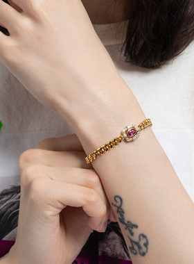 jcj时装珠宝宝石古巴链手链