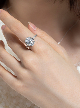 jcj时装珠宝女经典围镶锆石戒指