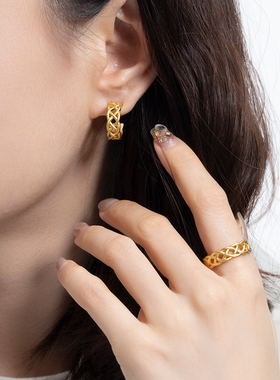 jcj时装珠宝金色藤编感套组