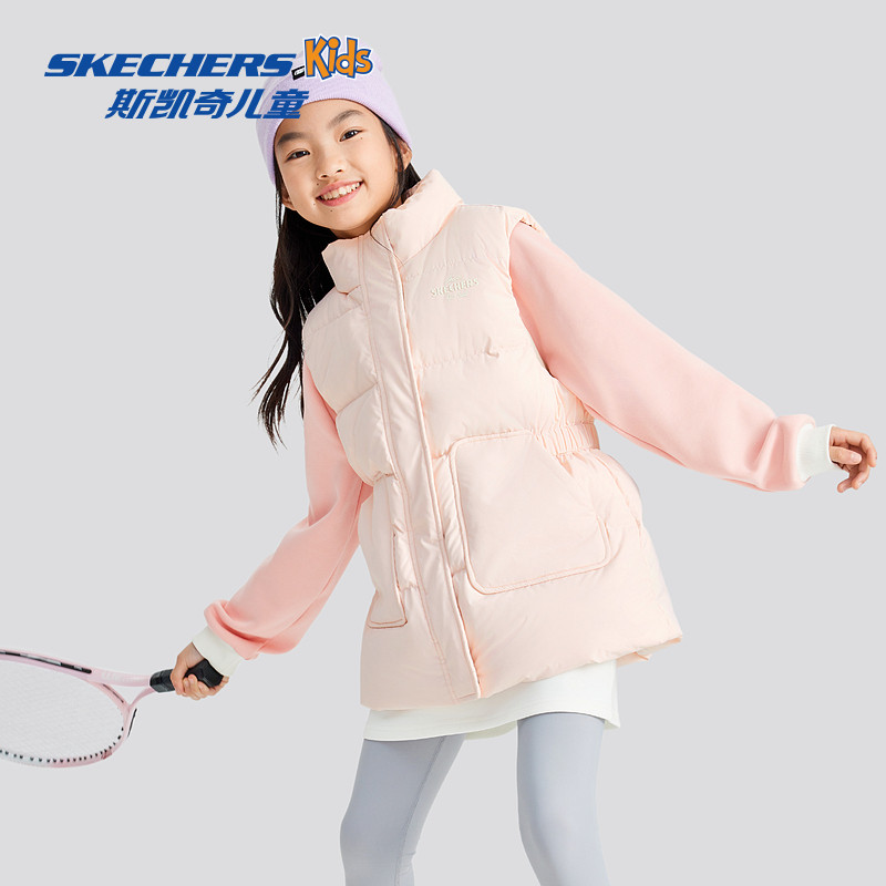 斯凯奇outlets童装儿童羽绒马甲秋冬百搭新款男女童梭织背心外穿,淘宝优惠券,粉丝福利购,淘宝优惠卷