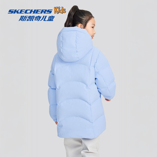 斯凯奇outlets儿童梭织白鸭绒羽绒服冬季新款女童保暖外套 - 图3