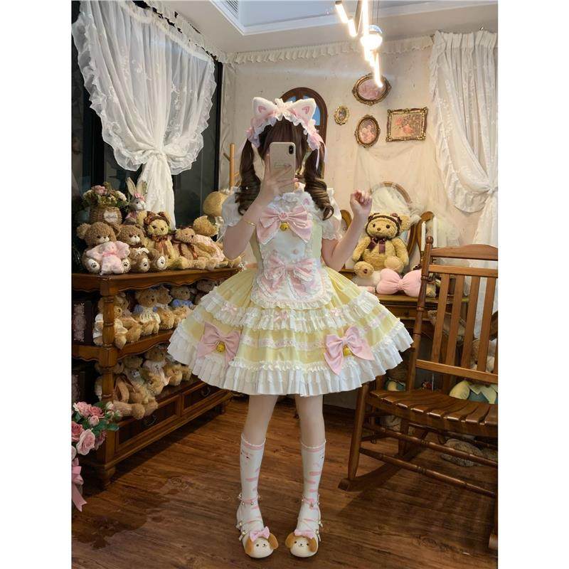 喵铃甜仆~白糖少女原创设计甜美风Lolita洋装jsk吊带连衣裙夏,淘宝优惠券,粉丝福利购,淘宝优惠卷