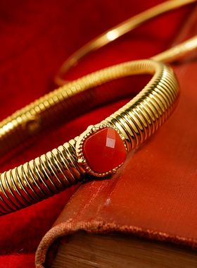 SUK DULI/苏克都哩红运套镯红玛瑙2根组合时尚简约时尚个性小众