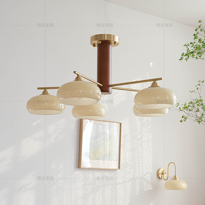 法式中古原木复古黄铜吸顶灯新中式北欧客厅书房餐厅卧室护眼吊灯,淘宝优惠券,粉丝福利购,淘宝优惠卷