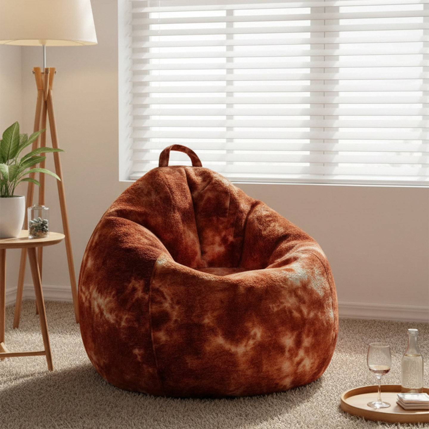 美克/恣在家【豆袋】奶油风布艺沙发单人位设计师款客厅懒人沙发,淘宝优惠券,粉丝福利购,淘宝优惠卷