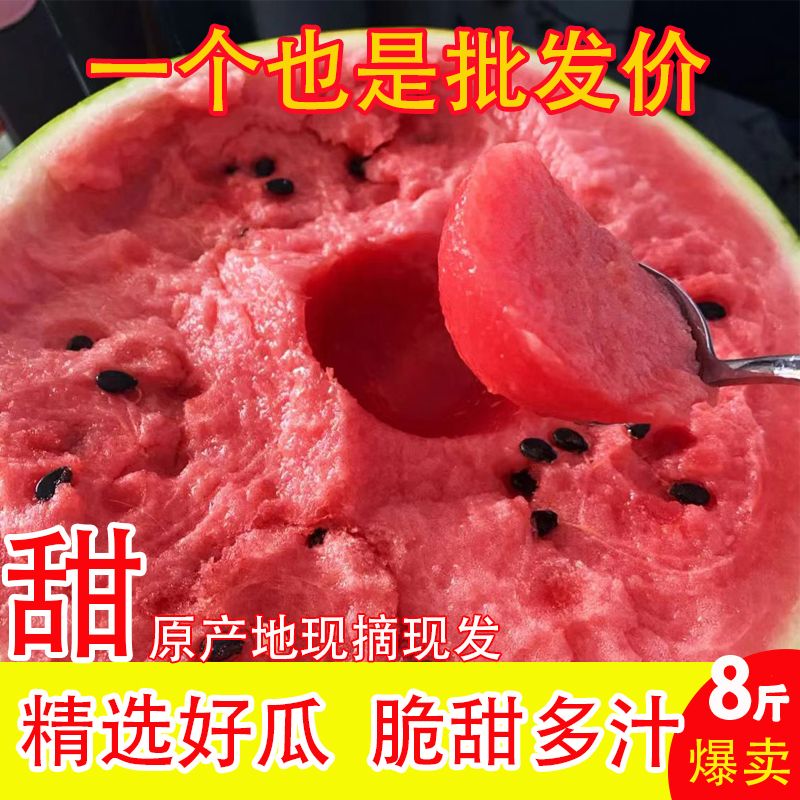 【春节不打烊】有籽麒麟西瓜新鲜水果美都麒麟瓜8424西瓜薄皮多汁 - 图0