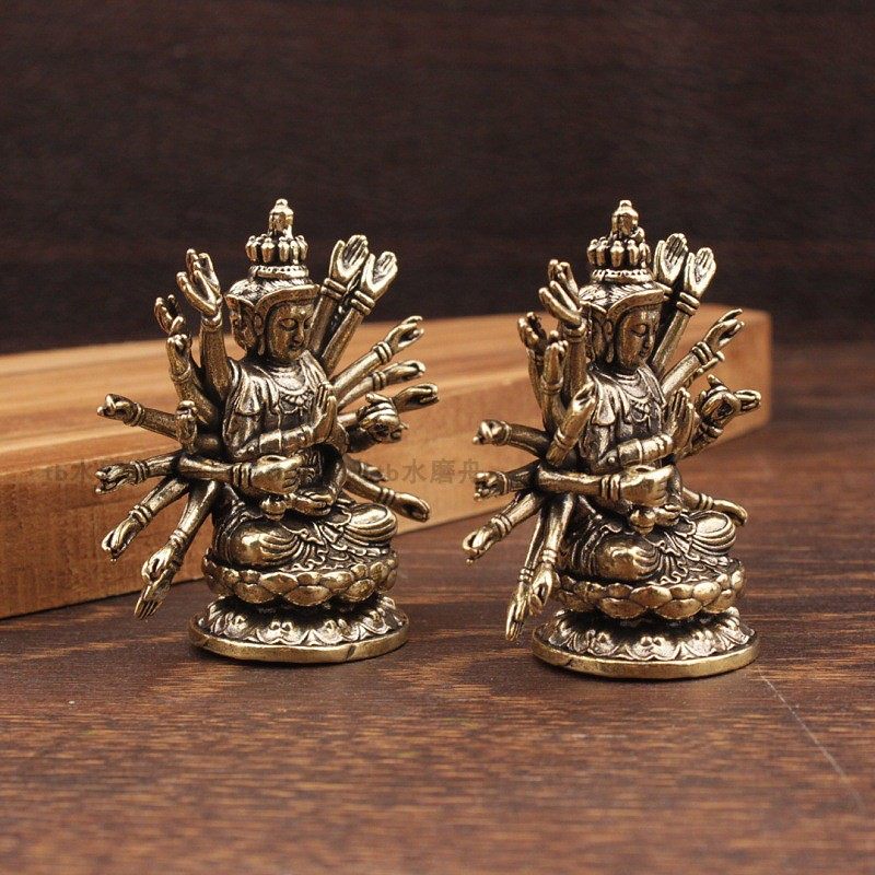 千手观音佛雕像纯黄铜摆件生肖鼠本命佛车挂件观世音菩萨唐卡吊坠,淘宝优惠券,粉丝福利购,淘宝优惠卷