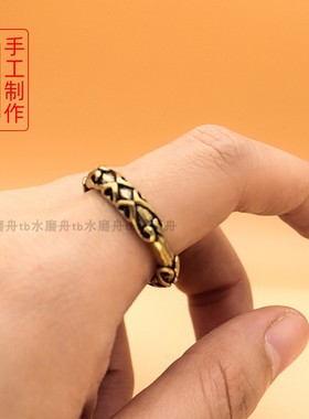 纯铜男女情侣戒指古风生肖一套