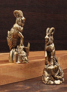 纯黄铜摩羯座守护神摆件山羊座