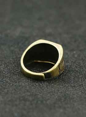 纯黄铜福字戒指汉服唐装古装配饰