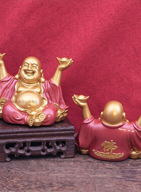 合金弥勒佛小摆件家用笑口常开