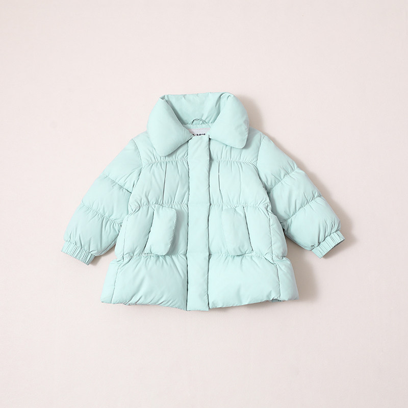 女宝宝羽绒服中长款加厚冬季新款儿童装羽绒服小童外套22135