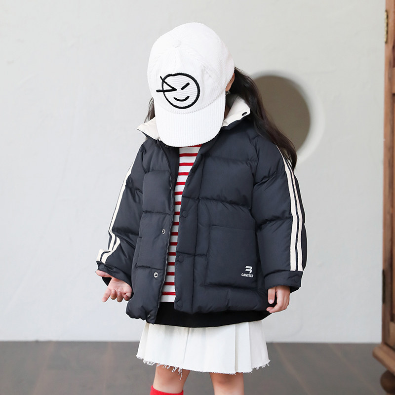 儿童装羽绒服中小童90绒宝宝羽绒服无帽立领男童保暖外套23814