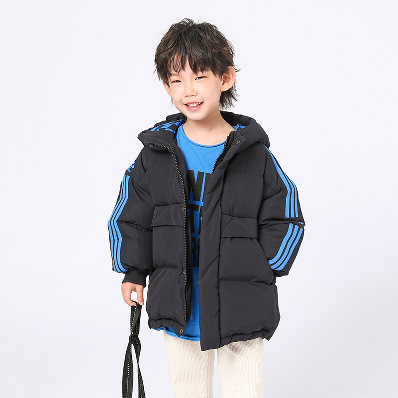 儿童装羽绒服中小童加厚男童羽绒服中长款连帽外套23冬新款22909